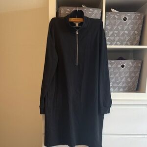Garnet Hill Black Long Sleeve Dress